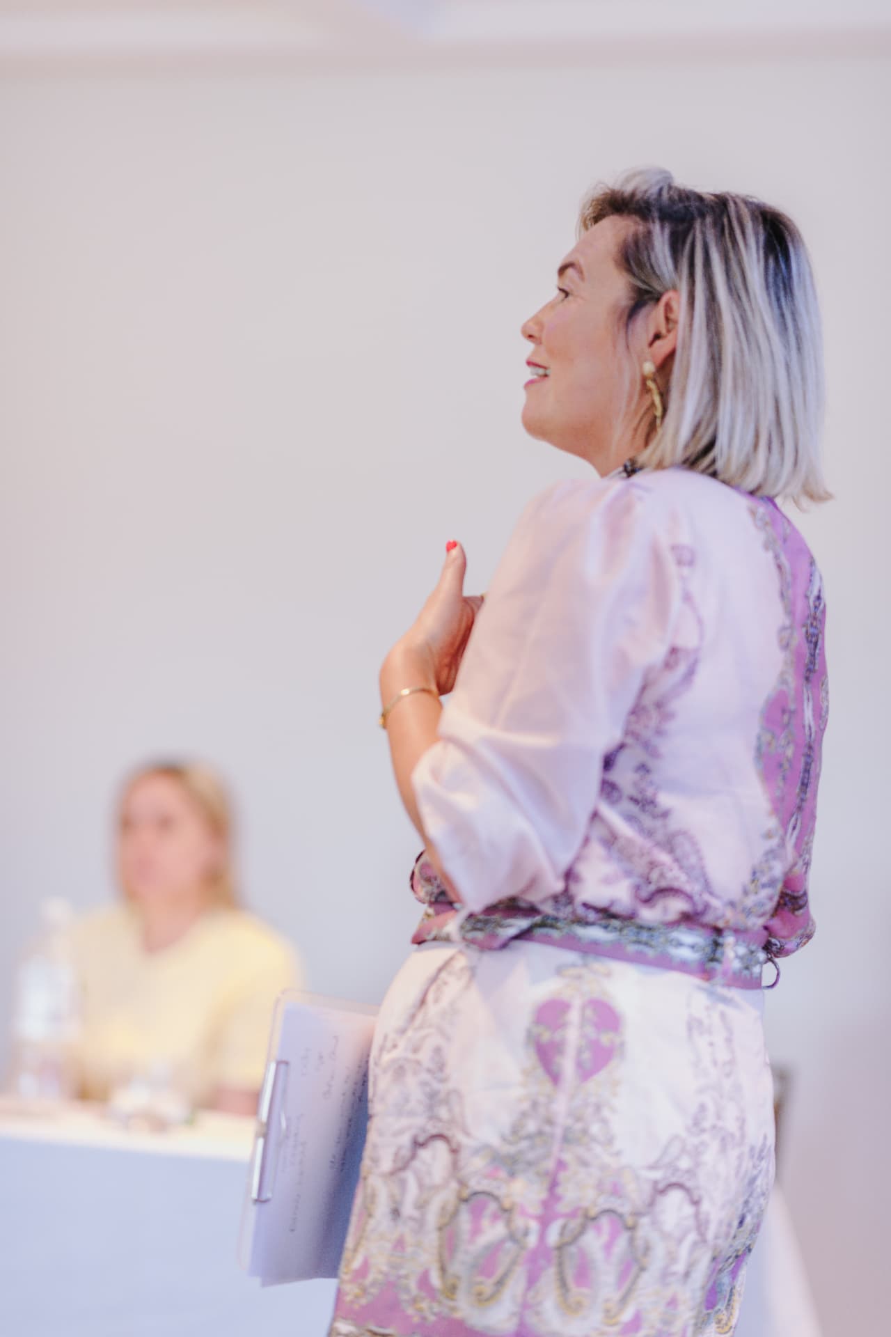 Laura Holderness speaking at a FemPowered session